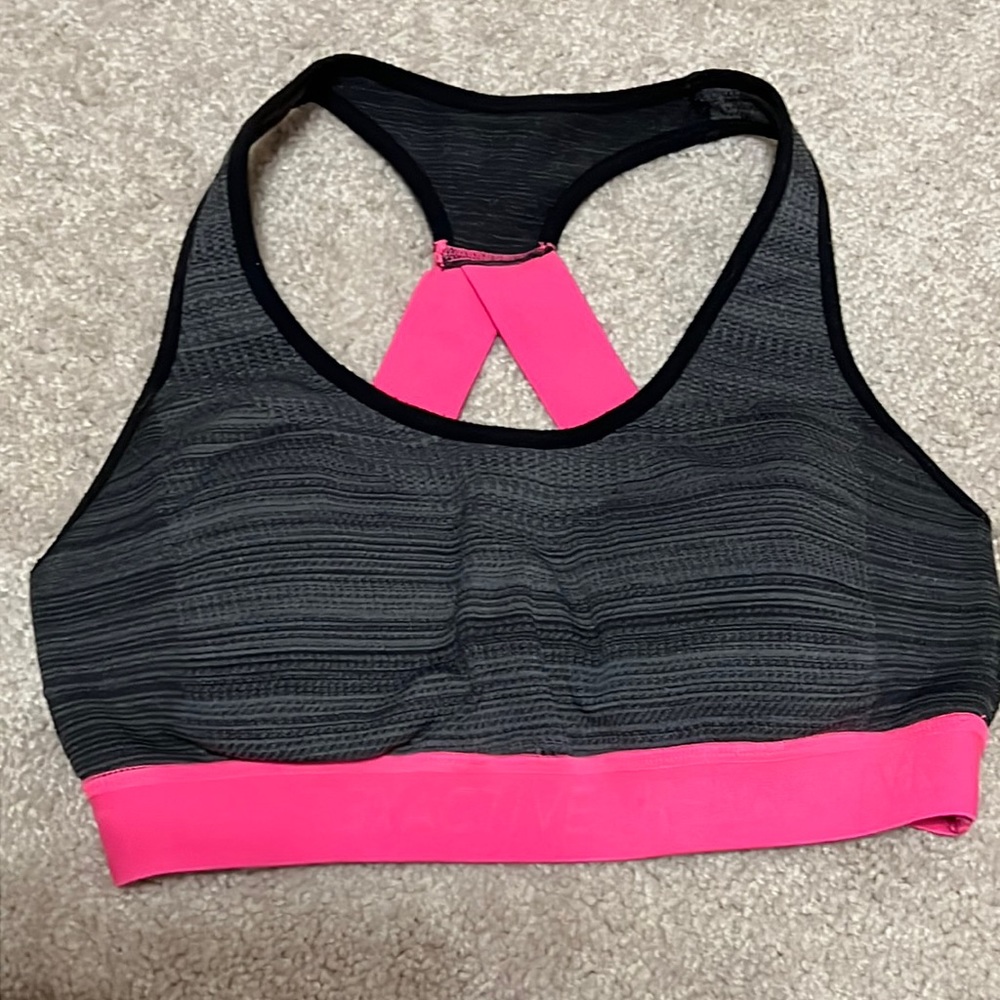 RBX gray and pink size S Sports Bra